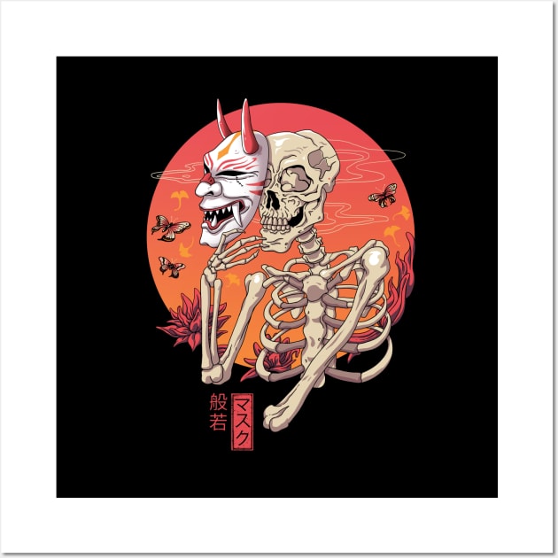 Hannya Yokai Mask Wall Art by Vincent Trinidad Art